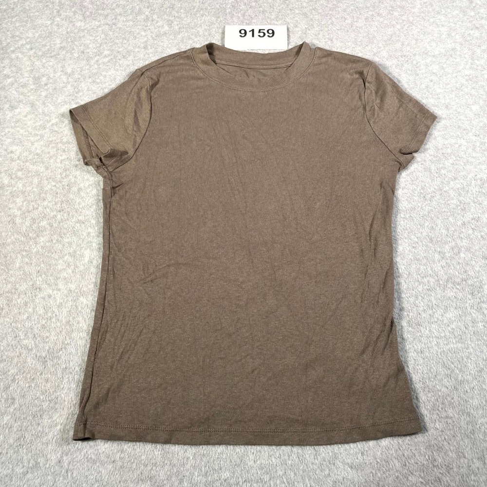 Ana A New Day Ribbed T Shirt Womens Large Brown Crew Neck Streetwear Casual